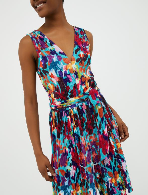 apģērbu 8VJP158 tirkīza džersija kombinezons ar mikro kroku sievietes MAX&Co.