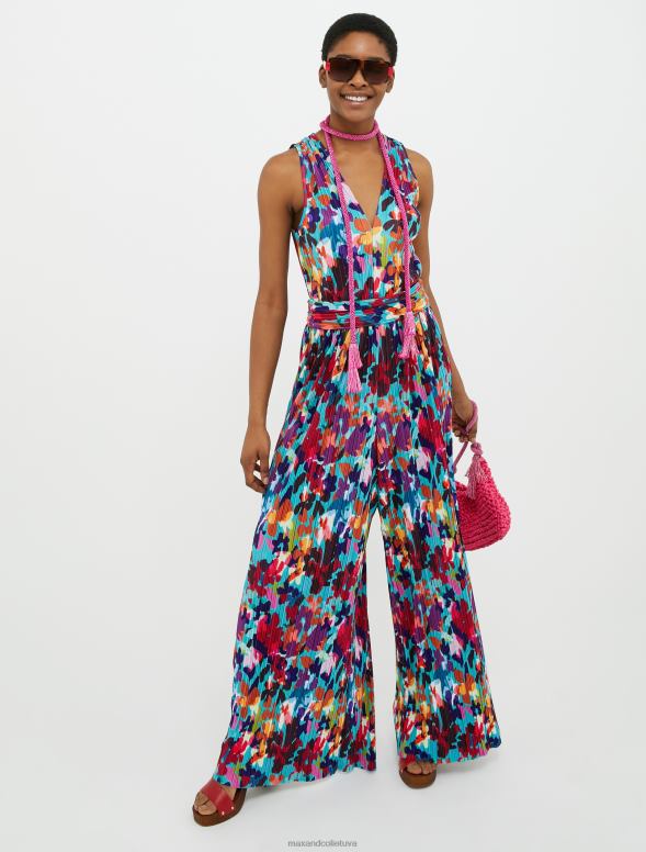 apģērbu 8VJP158 tirkīza džersija kombinezons ar mikro kroku sievietes MAX&Co.