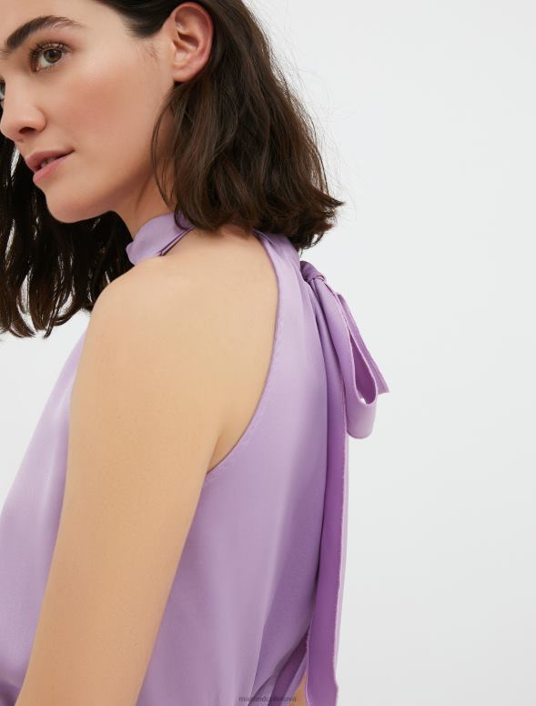 apģērbu 8VJP162 ceriņi halterneck envers-satīna kombinezons sievietes MAX&Co.