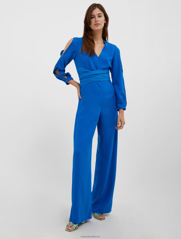 apģērbu 8VJP166 rudzupuķu zils palazzo envers-satīna kombinezons sievietes MAX&Co.