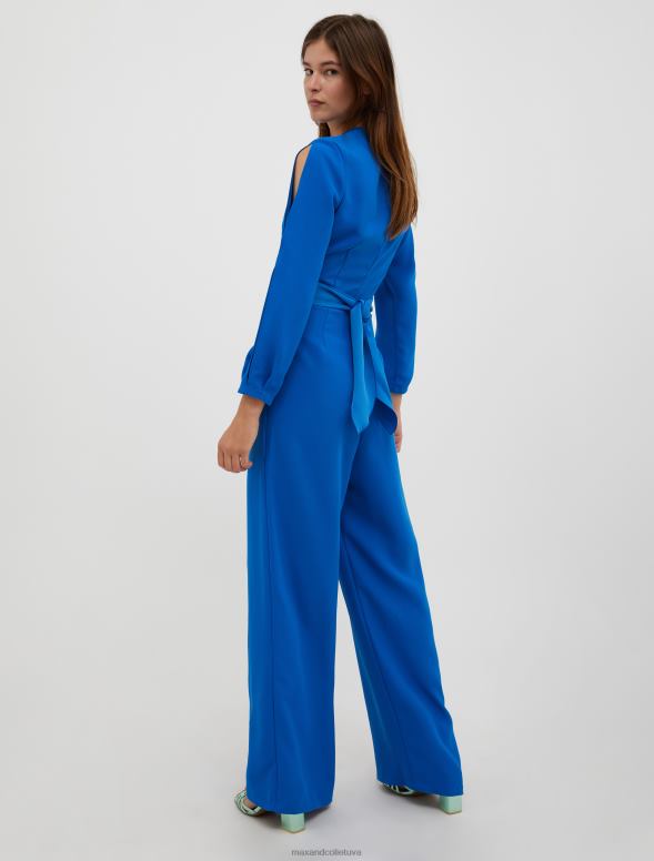 apģērbu 8VJP166 rudzupuķu zils palazzo envers-satīna kombinezons sievietes MAX&Co.