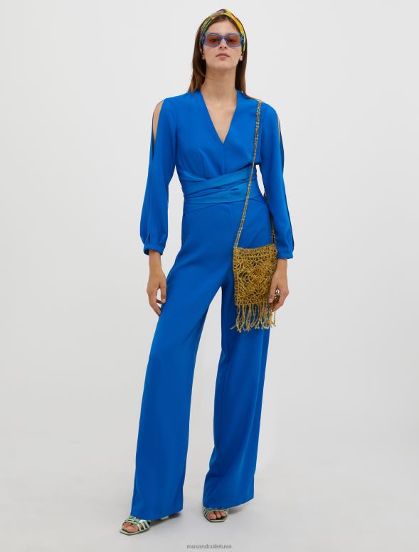apģērbu 8VJP166 rudzupuķu zils palazzo envers-satīna kombinezons sievietes MAX&Co.