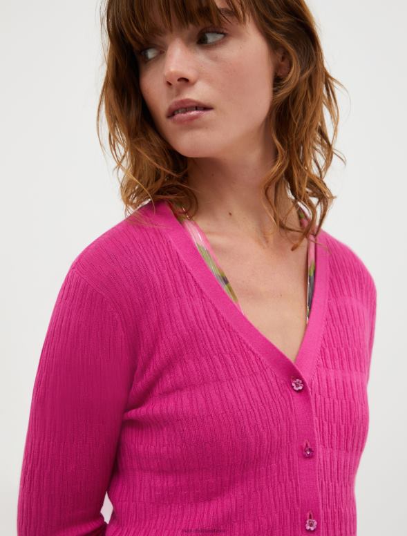 apģērbu 8VJP316 fuksija kokvilnas un modāla jaka sievietes MAX&Co.