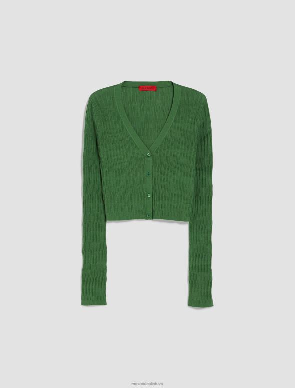 apģērbu 8VJP317 zaļš raksts kokvilnas un modāla jaka sievietes MAX&Co.