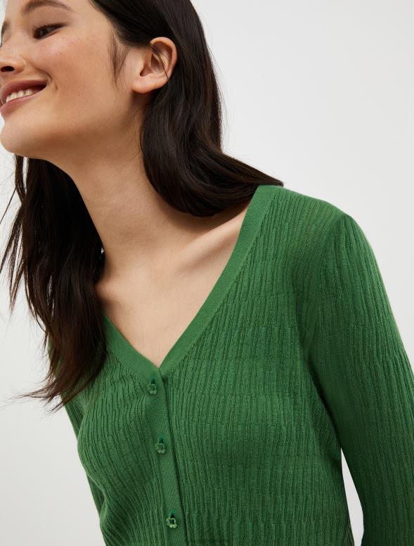 apģērbu 8VJP317 zaļš raksts kokvilnas un modāla jaka sievietes MAX&Co.