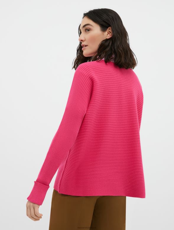 apģērbu 8VJP326 violets rievotu kokvilnas maisījuma džemperis sievietes MAX&Co.