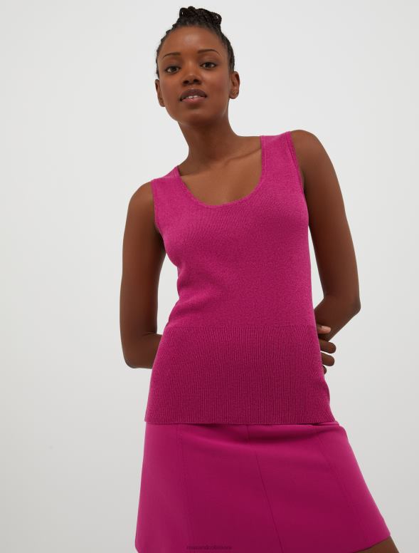 apģērbu 8VJP331 wisteria trikotāžas atslēgas cauruma augšdaļa sievietes MAX&Co.