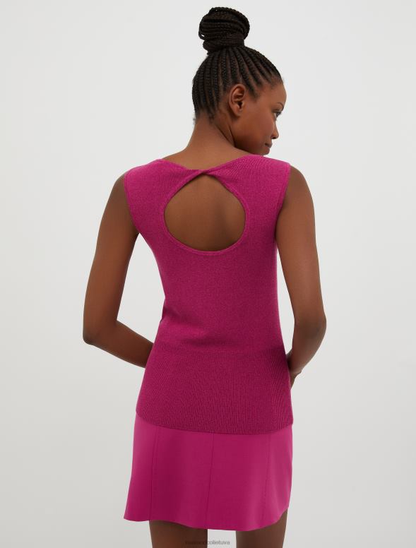 apģērbu 8VJP331 wisteria trikotāžas atslēgas cauruma augšdaļa sievietes MAX&Co.