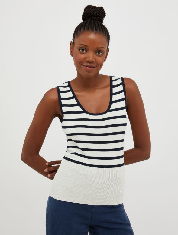 apģērbu 8VJP333 balts raksts trikotāžas atslēgas cauruma augšdaļa sievietes MAX&Co.