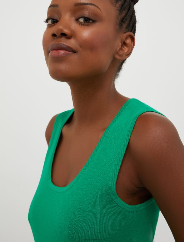 apģērbu 8VJP334 zaļš trikotāžas atslēgas cauruma augšdaļa sievietes MAX&Co.