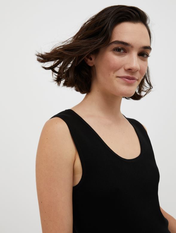 apģērbu 8VJP335 melns trikotāžas atslēgas cauruma augšdaļa sievietes MAX&Co.