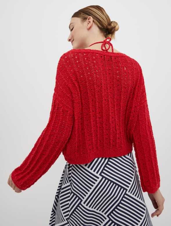 apģērbu 8VJP336 sarkans mežģīņu džemperis sievietes MAX&Co.