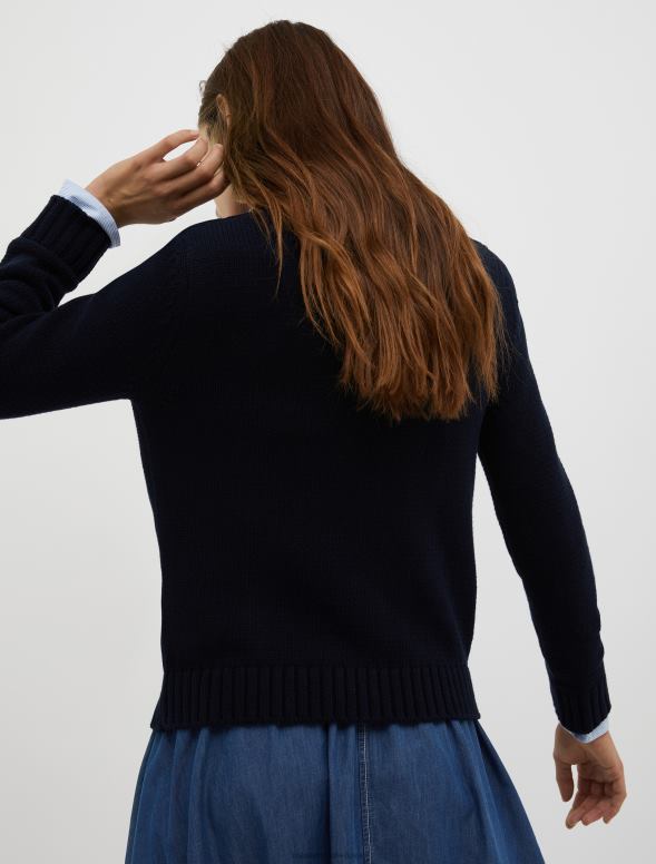 apģērbu 8VJP339 tirkīza svītrains intarsijas džemperis sievietes MAX&Co.