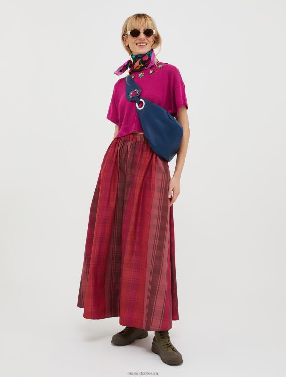 apģērbu 8VJP340 sarkans kokvilnas maisījuma džemperis ar fāzēm sievietes MAX&Co.