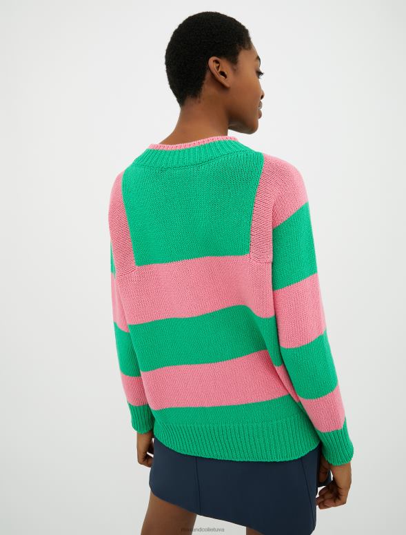 apģērbu 8VJP348 zaļš kupls adīts kokvilnas džemperis sievietes MAX&Co.