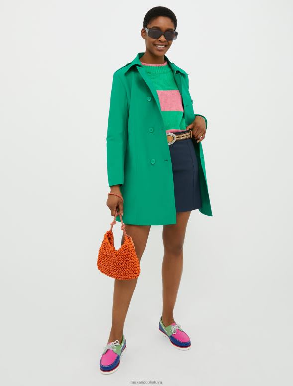 apģērbu 8VJP348 zaļš kupls adīts kokvilnas džemperis sievietes MAX&Co.