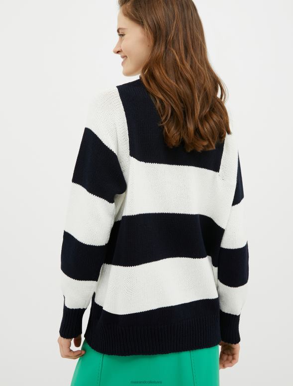 apģērbu 8VJP349 benzīna zaļš kupls adīts kokvilnas džemperis sievietes MAX&Co.