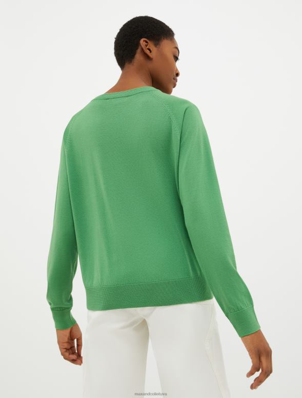 apģērbu 8VJP352 spilgti zaļš rievotu vilnas džemperis sievietes MAX&Co.