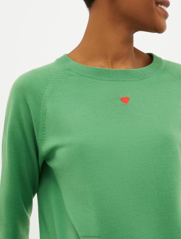 apģērbu 8VJP352 spilgti zaļš rievotu vilnas džemperis sievietes MAX&Co.