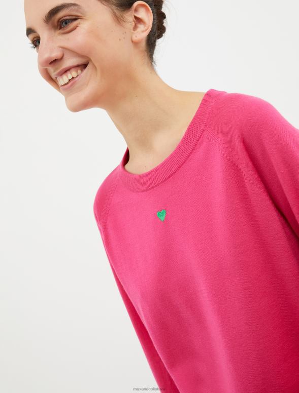 apģērbu 8VJP353 fuksija rievotu vilnas džemperis sievietes MAX&Co.