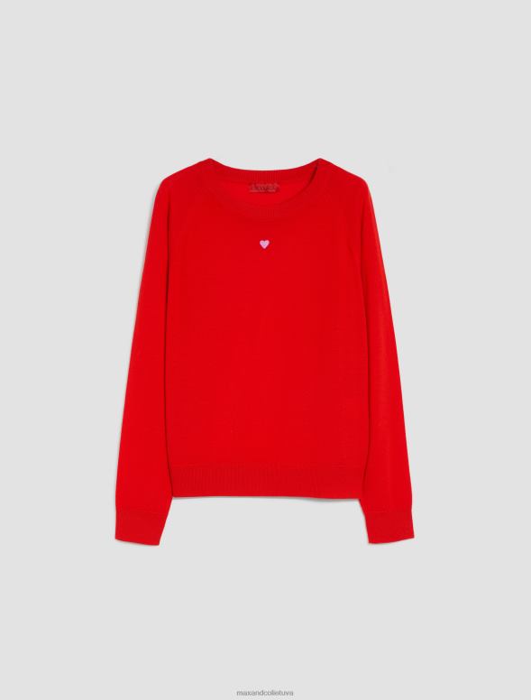 apģērbu 8VJP354 mandarīns rievotu vilnas džemperis sievietes MAX&Co.