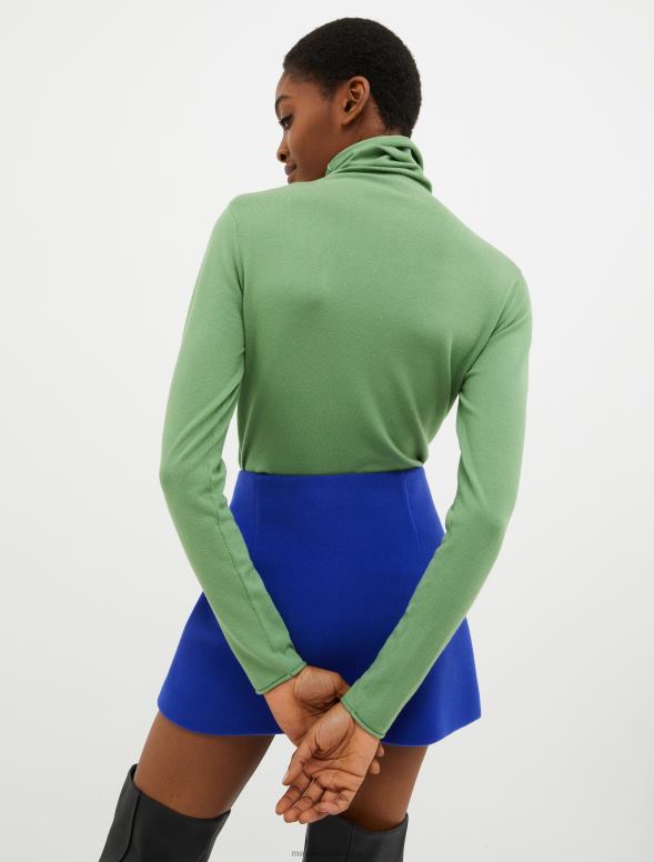 apģērbu 8VJP356 zaļš staipīga augšdaļa ar apkakli sievietes MAX&Co.