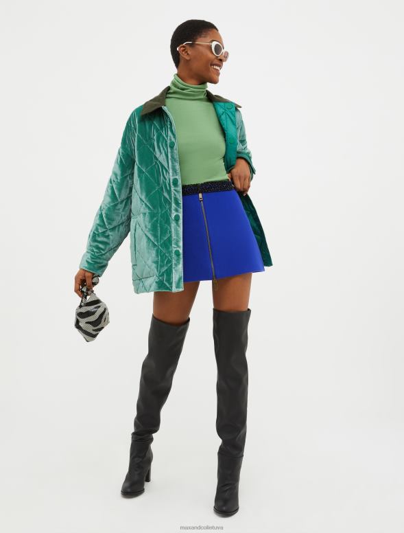 apģērbu 8VJP356 zaļš staipīga augšdaļa ar apkakli sievietes MAX&Co.
