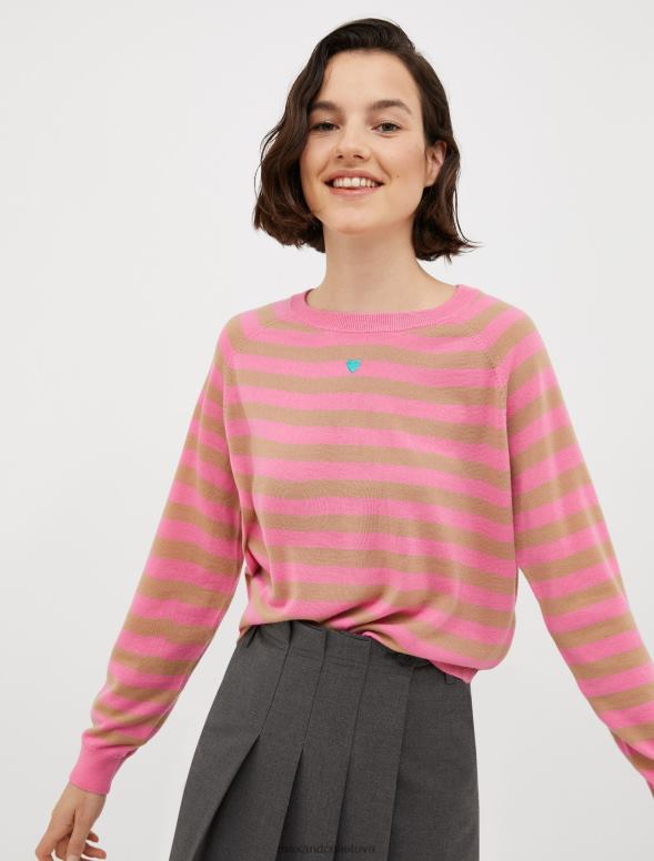 apģērbu 8VJP365 wisteria svītrains merino vilnas džemperis sievietes MAX&Co.