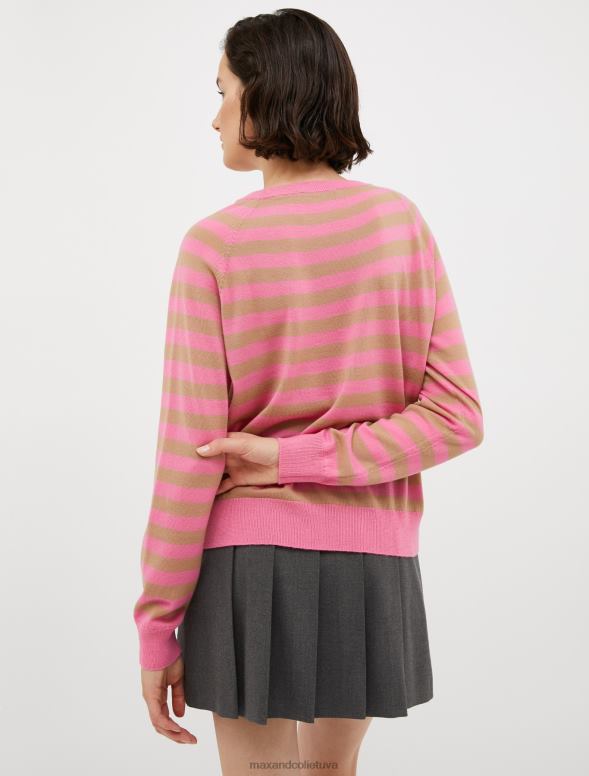 apģērbu 8VJP365 wisteria svītrains merino vilnas džemperis sievietes MAX&Co.