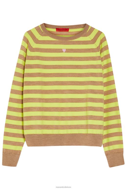 apģērbu 8VJP366 pulveris svītrains merino vilnas džemperis sievietes MAX&Co.