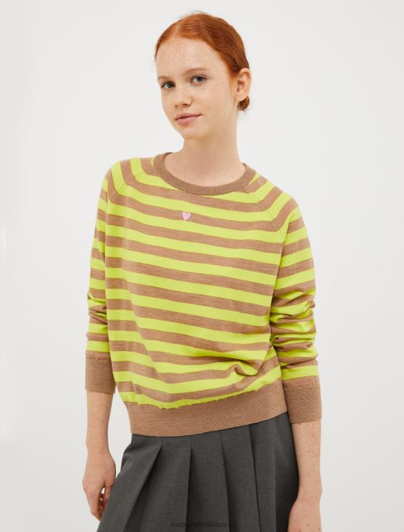 apģērbu 8VJP366 pulveris svītrains merino vilnas džemperis sievietes MAX&Co.