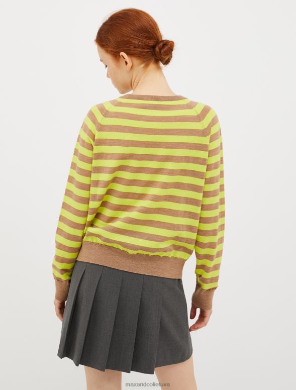 apģērbu 8VJP366 pulveris svītrains merino vilnas džemperis sievietes MAX&Co.