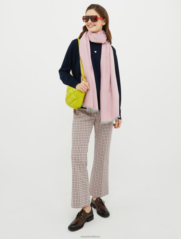 apģērbu 8VJP367 jūras zils svītrains merino vilnas džemperis sievietes MAX&Co.