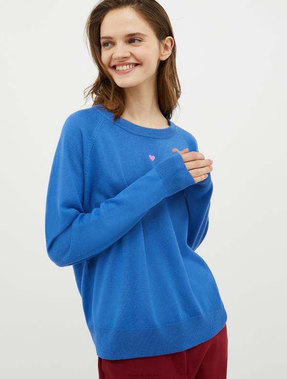 apģērbu 8VJP368 gaisa spēku zils svītrains merino vilnas džemperis sievietes MAX&Co.