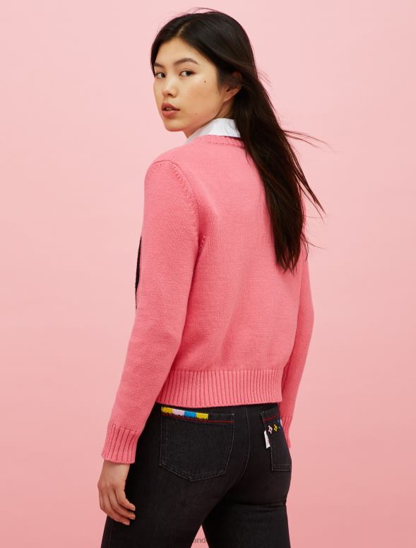 apģērbu 8VJP369 rozā tamagoči inkrustācijas raksta pulovers sievietes MAX&Co.