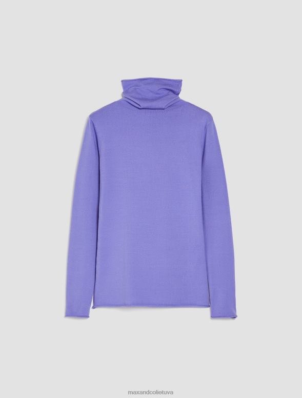 apģērbu 8VJP370 gaiši zils izstiepts džemperis ar apkakli sievietes MAX&Co.