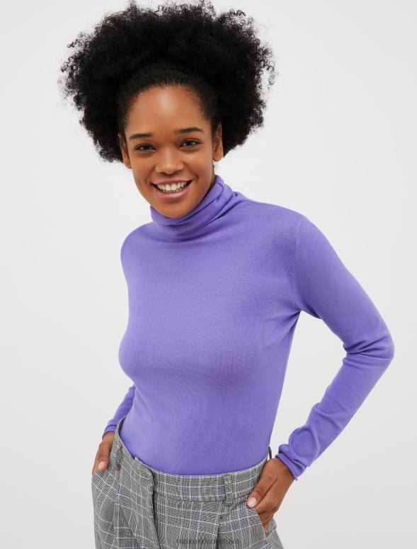 apģērbu 8VJP370 gaiši zils izstiepts džemperis ar apkakli sievietes MAX&Co.