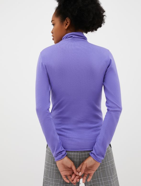 apģērbu 8VJP370 gaiši zils izstiepts džemperis ar apkakli sievietes MAX&Co.