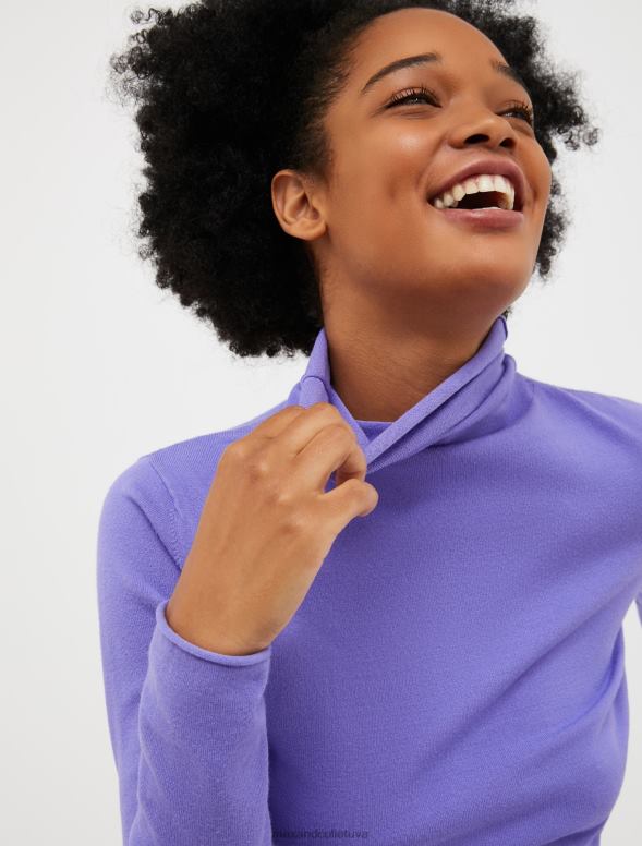 apģērbu 8VJP370 gaiši zils izstiepts džemperis ar apkakli sievietes MAX&Co.