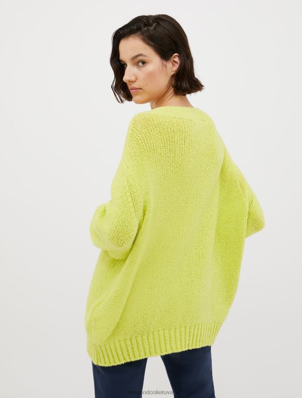 apģērbu 8VJP375 smaragda zaļš lielizmēra kokvilnas kokona džemperis sievietes MAX&Co.