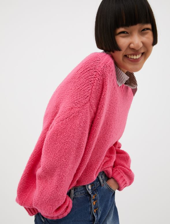 apģērbu 8VJP377 rozā rozā lielizmēra kokvilnas kokona džemperis sievietes MAX&Co.