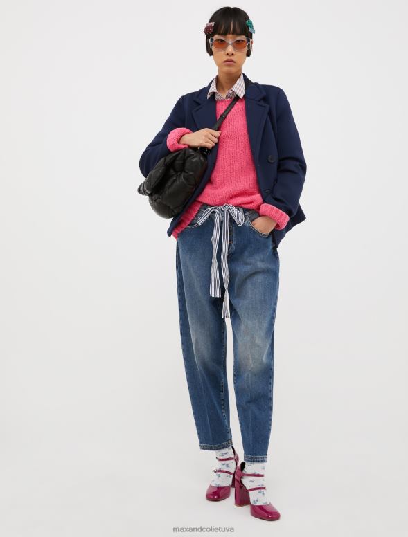 apģērbu 8VJP377 rozā rozā lielizmēra kokvilnas kokona džemperis sievietes MAX&Co.