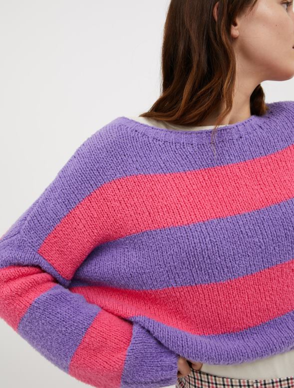 apģērbu 8VJP378 ceriņu raksts apgriezts kokvilnas džemperis sievietes MAX&Co.