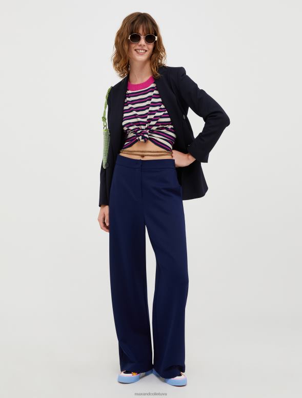 apģērbu 8VJP389 bēšs svītrains kokvilnas un modāls džemperis sievietes MAX&Co.