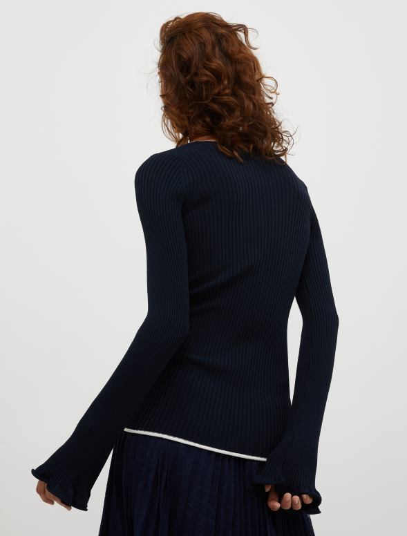 apģērbu 8VJP394 smaragda zaļš īpaši slaids rievotu džemperis sievietes MAX&Co.