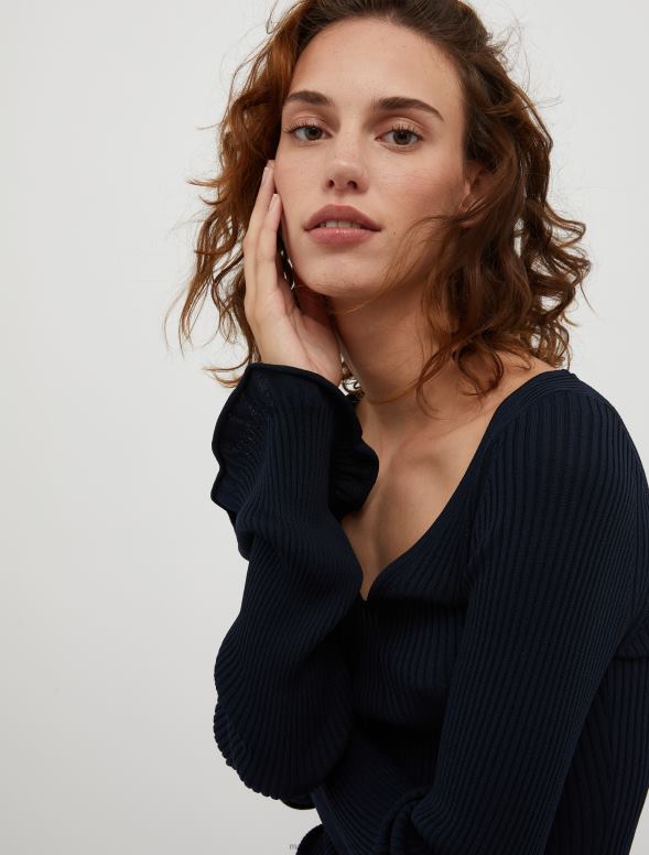 apģērbu 8VJP394 smaragda zaļš īpaši slaids rievotu džemperis sievietes MAX&Co.