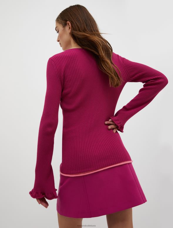 apģērbu 8VJP395 rozā īpaši slaids rievotu džemperis sievietes MAX&Co.