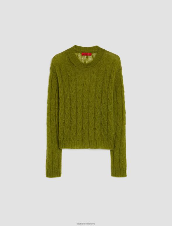 apģērbu 8VJP402 zaļš kabeļa adīts mohēras maisījuma džemperis sievietes MAX&Co.