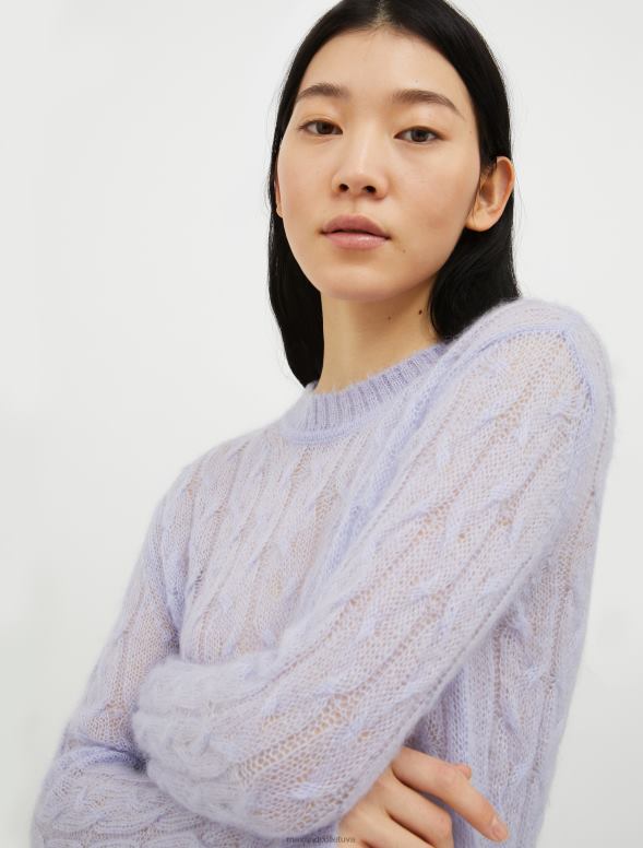 apģērbu 8VJP403 veca roze kabeļa adīts mohēras maisījuma džemperis sievietes MAX&Co.