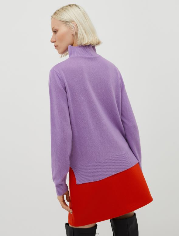 apģērbu 8VJP405 gaiši zils Polo kakla džemperis ar vilnas maisījumu sievietes MAX&Co.